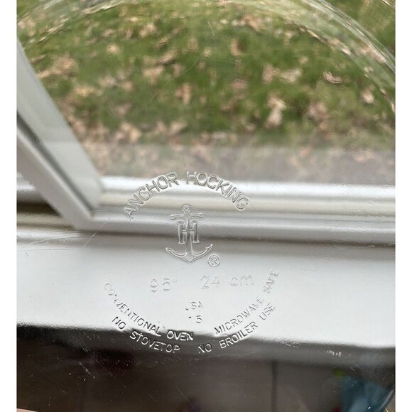 Vintage Anchor Hocking USA Heavy 2+ lb Clear Glass 9.5” 24cm Pie Bake Pan Plate - Picture 4 of 7